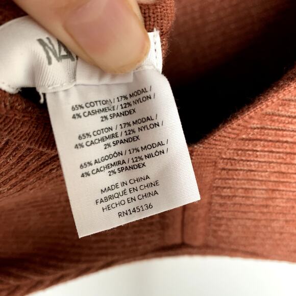 Naadam Reversible Cashmere Blend Ribbed Twist Dress Size Small - Picture 11 of 13